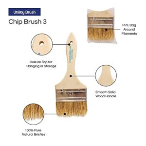 Pro Grade - Chip Paint Brushes - 24 Ea 3 Inch Chip Paint Brush Light Brown