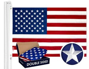 g128 american usa flag | 3x5 ft | double toughweave series double sided embroidered 210d polyester | country flag, embroidered stars, sewn stripes, indoor/outdoor, brass grommets, heavy duty, 2-ply