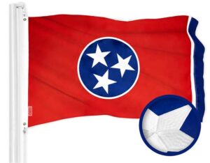 g128 tennessee state flag | 3x5 ft | toughweave series embroidered 300d polyester | embroidered design, indoor/outdoor, brass grommets