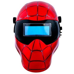 Save Phace Auto Darkening Welding Helmet Spiderman Gen Y - Ear to Ear vision Welder Hood with 2nd Largest Viewing Mask for SMAC/MIG/TIG/SPOT - 2 ARC Sensors Solar Powered and Grind Mode (3012336)