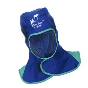 flame retardant safey helmet welding neck hood welder head cap cover blue