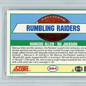 Marcus Allen Bo Jackson 1989 Score Football Great Combos Autograph Card #284 - BAS