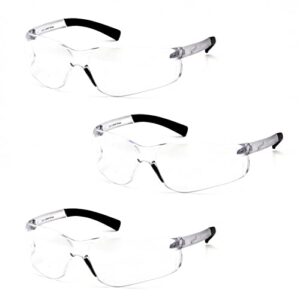 pyramex ztek bifocal reader safety glasses with clear lens, s2510r15 (3 pair) (+1.5 lens)