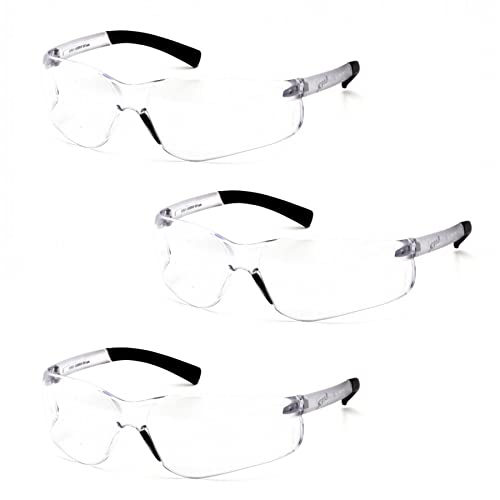 Pyramex Ztek Bifocal Reader Safety Glasses with Clear Lens, S2510R15 (3 Pair) (+1.5 Lens)