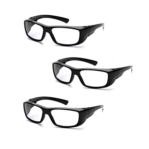 Pyramex Emerge Full Reader Safety Glasses SB7910D15 (3 Pair) (+1.5 Lens, Black Frame/Clear Lens)