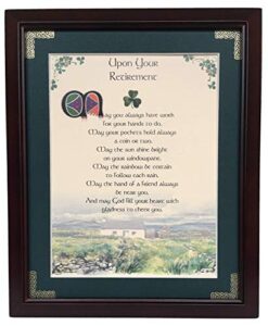 upon your retirement - personalizable framed green matted blessing