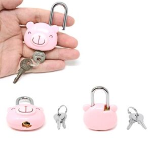 Honbay Cute Cartoon Animal Padlock Mini Bear Padlock Lock with Key - for Jewelry Box, Purse, Handbag, Backpacks, Cabinet, Treasure Chest, Suitcases, Lockers, Letter Box, Diary, Notebook, etc