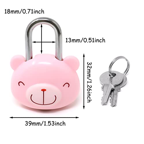 Honbay Cute Cartoon Animal Padlock Mini Bear Padlock Lock with Key - for Jewelry Box, Purse, Handbag, Backpacks, Cabinet, Treasure Chest, Suitcases, Lockers, Letter Box, Diary, Notebook, etc