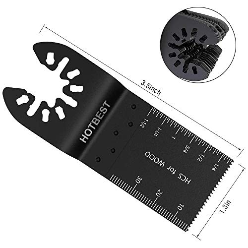 HOTBEST 50Pcs Wood Oscillating Saw Blades Professional Multitool Quick Release Saw Blades Fit Porter Cable Rockwell Makita Black & Decker Ridgid Craftsman Chicago, etc.
