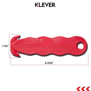 Klever Kutter, NSF Certified for Non-Splash Zone, Klever Innovations Stainless Steel Package Opener, Safety Cutter, Utility Knife, Red, 20/pk (KCJ-1RSS)
