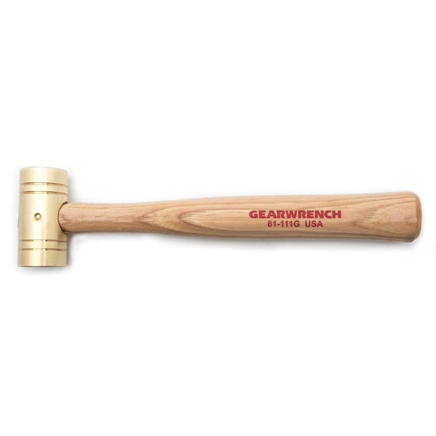 GEARWRENCH Brass Hammer with Hickory Handle, 1 lb. - 81-111G