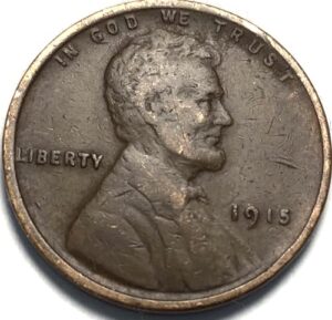 1915 p lincoln wheat cent penny seller fine