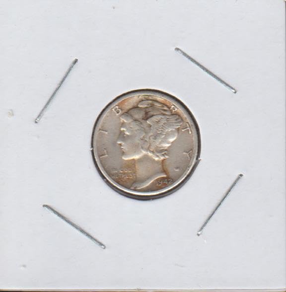 1942 S Winged Liberty Head or"Mercury" (1916-1945) Dime Choice About Uncirculated Details