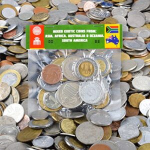 20 Exotic Coins from Asia, Middle East, Africa, Oceania, South America. Collectible Coins, Old Coins for Your Coin Album, Coin Bank or Coin Holders