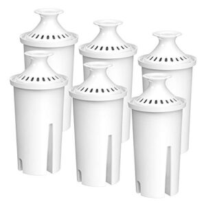 filterlogic nsf certified pitcher water filter, replacement for brita® classic 35557, ob03, mavea® 107007, replacement for brita® pitchers grand, lake, capri, wave and more (pack of 6)