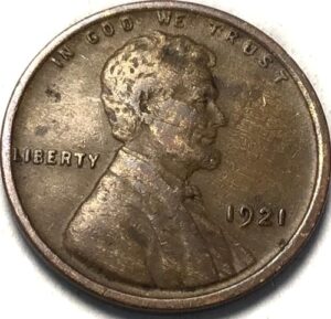 1921 p lincoln wheat cent penny seller fine