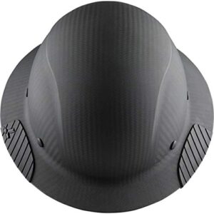 lift safety dax full brim matte black carbon fiber hard hat