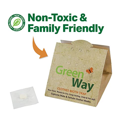 Greenway Clothing Moth Traps (12 Traps) - Moth Traps for Clothes Closets - Alternative to Cedar Balls and Moth Balls for Closet - Pheromone Attractant & Eco Friendly