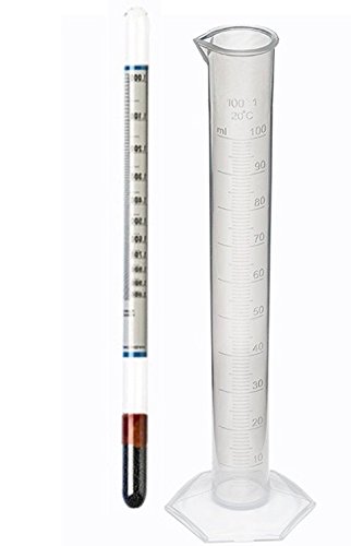 Specific Gravity Hydrometer 1.000-2.000 Dual Scale, by FEC Source. Test Flotation Solution for Fecal Egg Count, Worm Egg Flotation, Measure Liquid for Parasite Egg Flotation.100ml Test Tube Included