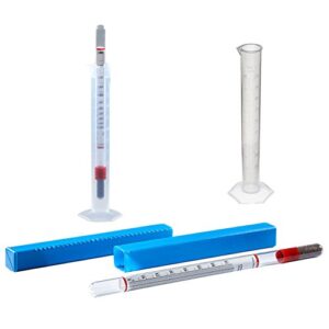 specific gravity hydrometer 1.000-2.000 dual scale, by fec source. test flotation solution for fecal egg count, worm egg flotation, measure liquid for parasite egg flotation.100ml test tube included