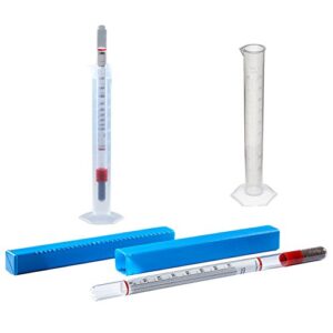 Specific Gravity Hydrometer 1.000-2.000 Dual Scale, by FEC Source. Test Flotation Solution for Fecal Egg Count, Worm Egg Flotation, Measure Liquid for Parasite Egg Flotation.100ml Test Tube Included