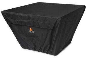 outland fire table uv & water resistant durable cover for 36-inch square series 410 outdoor propane fire pit tables, square 37-inch x 26-inch - breathable venting with mesh barriers & watertight seams