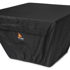 Outland Fire Table UV & Water Resistant Durable Cover for 36-Inch Square Series 410 Outdoor Propane Fire Pit Tables, Square 37-Inch x 26-Inch - Breathable Venting with Mesh Barriers & Watertight Seams