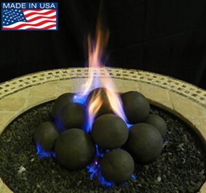 myard 14 cannonball fire stones log set for fire pit/personal fireplace (14, solid-mix-20lb)
