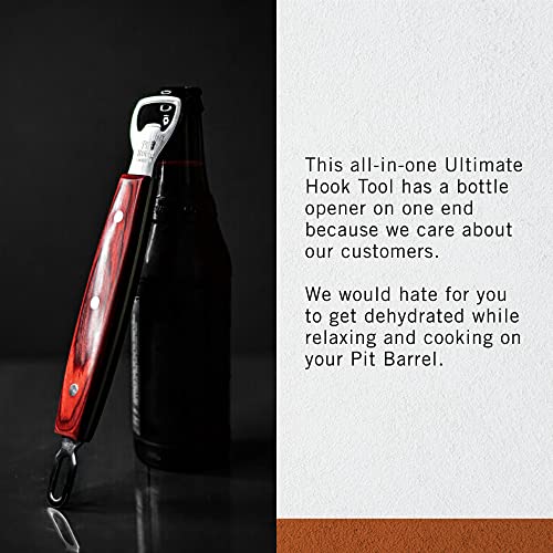 Pit Barrel Cooker Ultimate Hook Tool | Stainless Steel Pit Barrel Hook with Bottle Opener | Pit Barrel BBQ Tool for Safely Removing Meat and Veggies