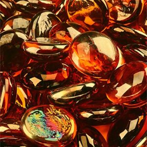 high desert - fire glass beads for indoor and outdoor fire pits or fireplaces | 10 pounds | 3/4 inch, semi-reflective