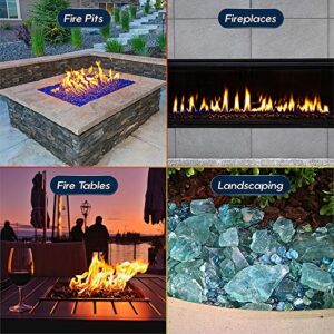 High Desert - Fire Glass Beads for Indoor and Outdoor Fire Pits or Fireplaces | 10 Pounds | 3/4 Inch, Semi-Reflective