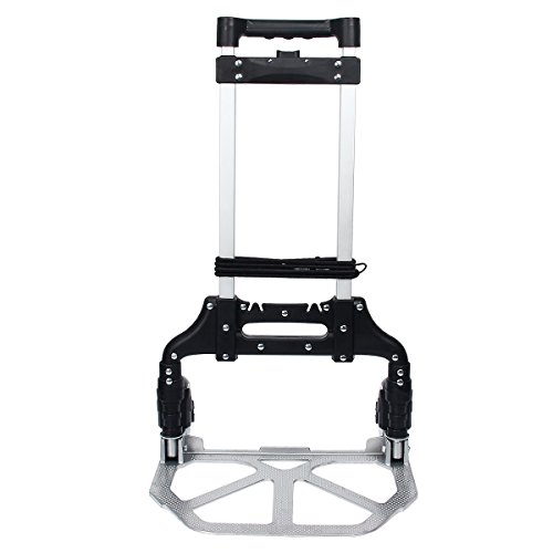 TargetEvo Folding Hand Truck, Aluminum Dolly Cart with Wheels, 170 lbs Capacity Luggage Cart with Rope & Hook for Indoor Outdoor Moving Travel