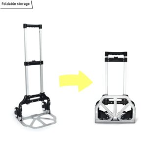 TargetEvo Folding Hand Truck, Aluminum Dolly Cart with Wheels, 170 lbs Capacity Luggage Cart with Rope & Hook for Indoor Outdoor Moving Travel
