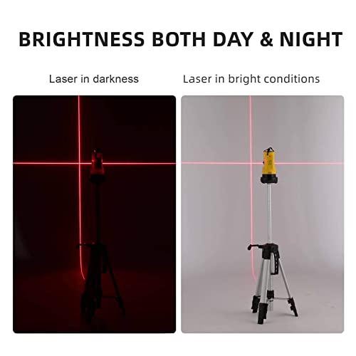 ZELCAN Line Laser Level with Tripod, Auto Leveling Kit Combo with Horizontal/Vertical/Cross-Line, Dual-module Self-Leveling Laser Alignment Tool Set for Hanging Pictures