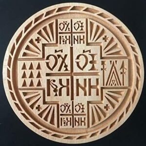 GRECIAN Stamp For The Holy Bread Orthodox Liturgy/Wooden Hand Carved Traditional Prosphora ΙΣ ΧΣ NIKA IC XC NIKA ІС ХС НІКА НИКА GREEK (Diameter: 3.15-7.87 inches / 80-200 mm)