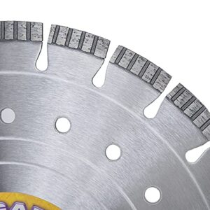 Delta Diamond Cougar HD 14 Inch Diamond Saw Blade, Supreme Grade, for Reinforced Concrete, Masonry, Stone, Laser-Welded, Segmented-Turbo, 125 Width X 1"-20mm Arbor (14")