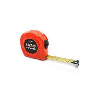 crescent lufkin l616cmen 3/4" x 5m/16' hi-viz® orange sae/metric yellow clad power return tape measure