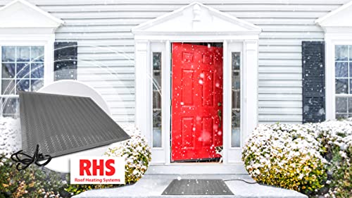 RHS Snow Melting Mat, Anti-Slip Walkway Herringbone Design, Color Gray, Outdoor Mat, Prevents ice Formation, Melts up to 2 inches of Snow per Hour, 120 Volts (30-inches x 3-feet)