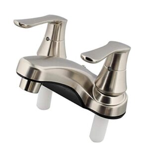 empire brass u-ynn77n-dh3 rv non-metallic bathroom faucet with solid saber handles - 4", brushed nickel