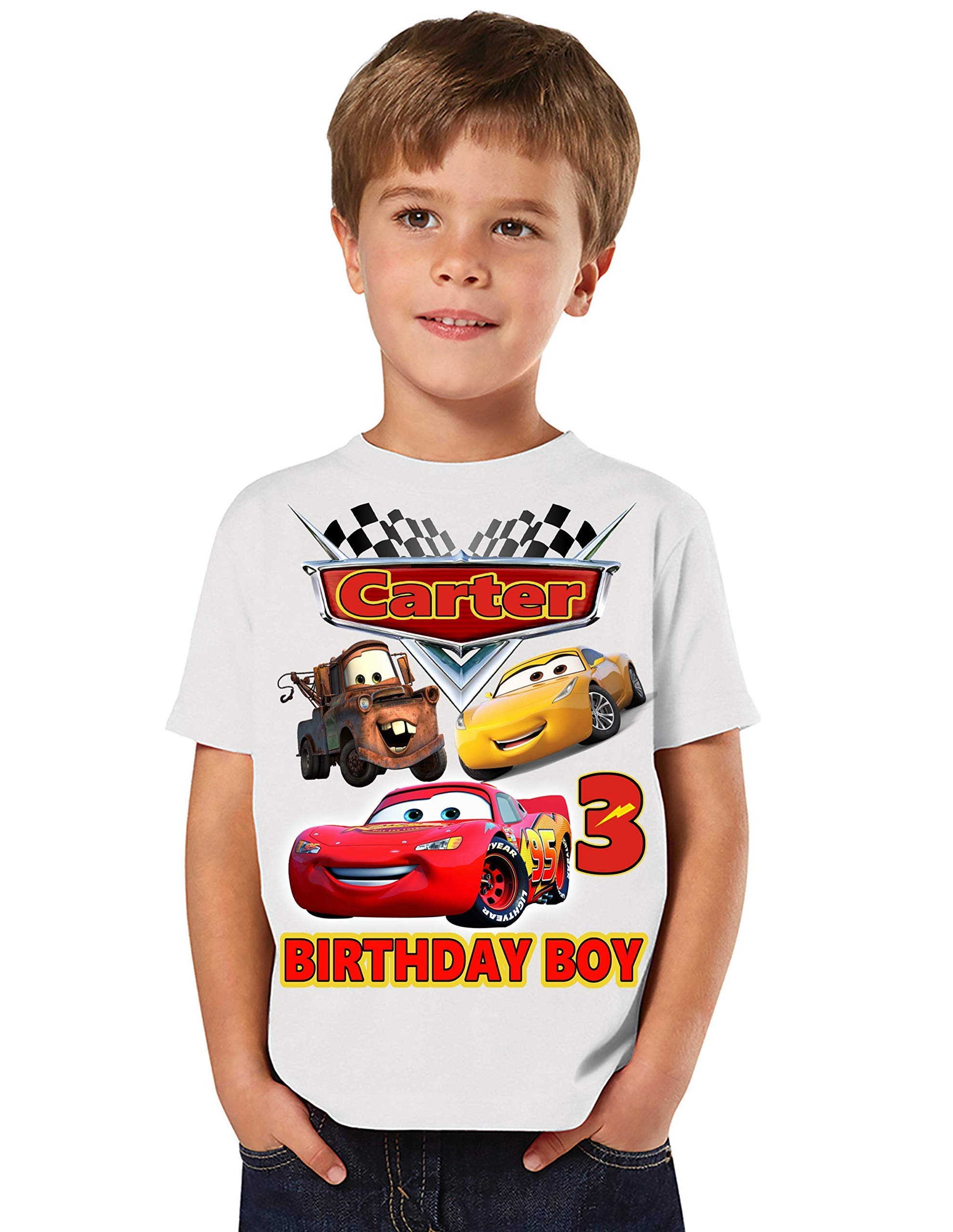 Personalized Birthday Shirt Car Birthday Shirt with Any Name and Any Age, Car Family Matching, Shirts Kids party handmade shirts