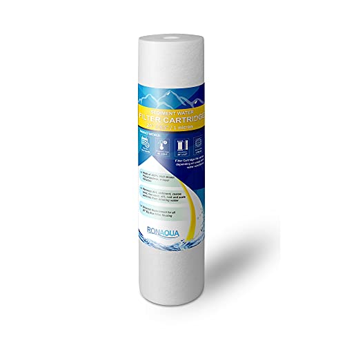 Big Sediment Replacement Water Filters 1 Micron 4.5"x 20" Cartridges by Ronaqua WELL-MATCHED with 155358-43, 2PP20BB1M, AP810-2, FPMB-BB5-20, FP25B, P5-20BB, SDC-45-2005 (2 Pack, 20")