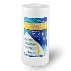 Big Sediment Replacement Water Filters 1 Micron 4.5"x 10" Cartridges by Ronaqua WELL-MATCHED with RFC-BBSA, W15-PR, WFHD13001B, GXWH35F, GXWH30C, HF45-10BLBK10PR and AP817(2 Pack, 10")