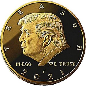 not my president - donald trump treason & impeachment, 24kt gold plated coin & stand