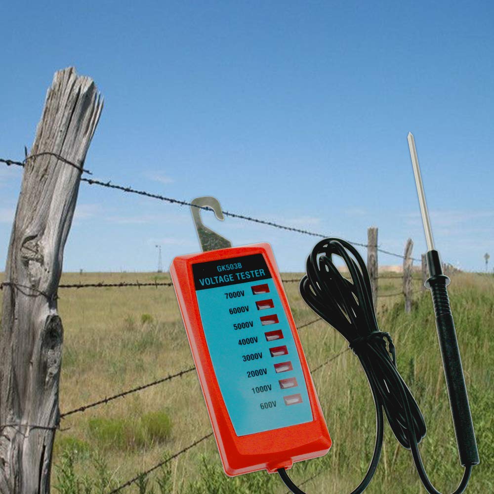 allsun Electric Fence Voltage Tester Fault Finder Farming Equipment Portable Testing Tool Neon Lights Max 600V - 7000 V