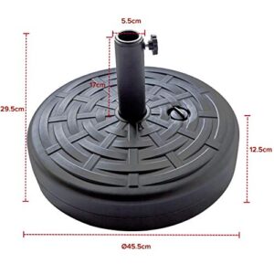 FLAME&SHADE 60lb Round Water Fillable Base Stand Weight for Patio Market Table Umbrella Outdoor, Black