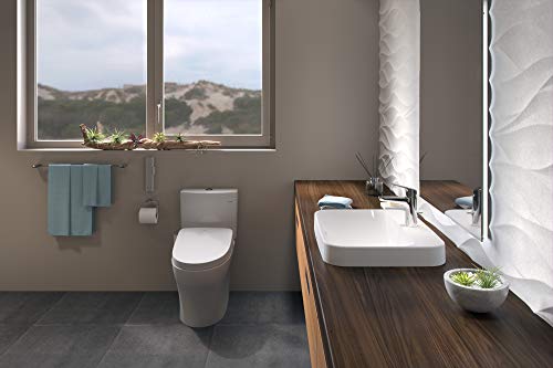 TOTO MW4463046CEMG#01 WASHLET+ Aquia IV Two-Piece Elongated Dual Flush 1.28 and 0.8 GPF Toilet with S500e Electric Bidet Seat, Cotton White