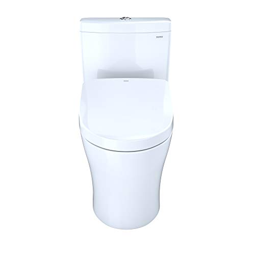 TOTO MW4463046CEMG#01 WASHLET+ Aquia IV Two-Piece Elongated Dual Flush 1.28 and 0.8 GPF Toilet with S500e Electric Bidet Seat, Cotton White