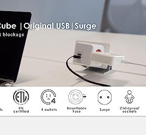 4-Outlet Surge Protector Dual USB