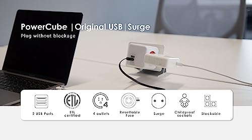 4-Outlet Surge Protector Dual USB