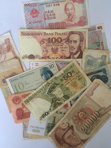 Lot of 18 Different Collectible Banknotes, Old and Uncirculated